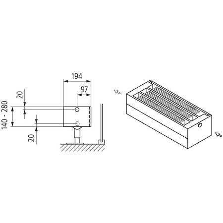 Konwektor Kermi Kon m. Str. Typ33 BH280x194x4200mm QN6636, weiß, 6bar, m. Abd., AB Uni.