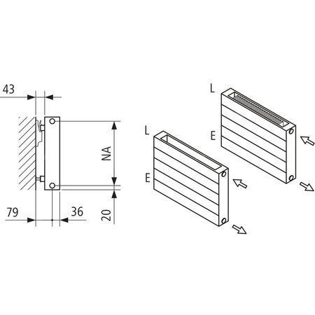 Ściana grzewcza Kermi Heizwand HHN Typ20 BH1330x72x1900 QN3697, weiß, 6bar, o. Abd, AB 12