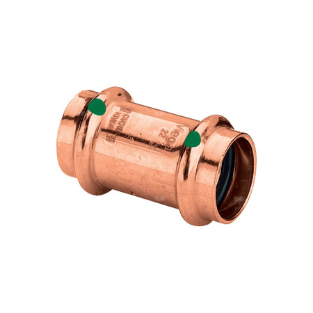 Mufa Profipress VIEGA 2415 jednoczęściowy, Cu (stan surowy) / Cu (stan surowy), 54 mm (mz x mz), 84 mm z uszczelką