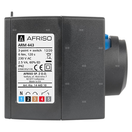 Siłownik elektryczny ARM 443 ProClick, 3-pkt, 230 V AC, 120 s, 6 Nm, z wyłącznikiem pomocniczym