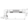 Wąż do gazu FERRO ze złączem gwintowanym 1/2'' Gwint wewnętrzny x GW kolano 1500 mm, oplot: PCV