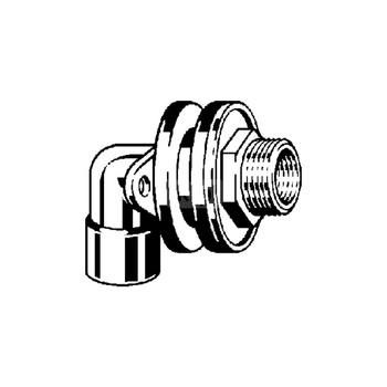 Przepust ścienny 90' VIEGA 3426 dwuczęściowy, kątowy, brąz / brąz, 15 mm, 1/2'' x 15 mm (gw x gw), 55 mm