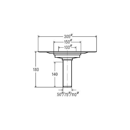 Advantix-odpływ balkonowy/tarasowy nie występuje: syfon, nr wzoru 4946.2 DN: 100 wydajność odpływu przy wysokości spiętrzenia 35 mm (wg PN-EN 1253): 4.5 odpływ pionowy