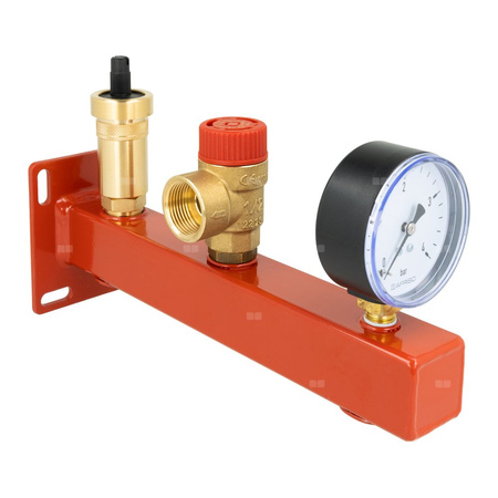 Zespół przyłączeniowy AFRISO BSS 3/4'' GW x GW, max. 3 bar + wskaźnik ciśnienia