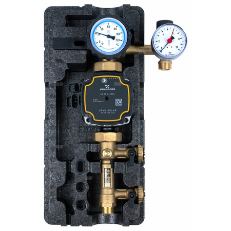 Grupa pompowa AFRISO PrimoSol 130-1 GZ 1'' x 1'', z izolacją, z pompą obiegową Grundfos UPM 3 Solar 25-75/130 mm
