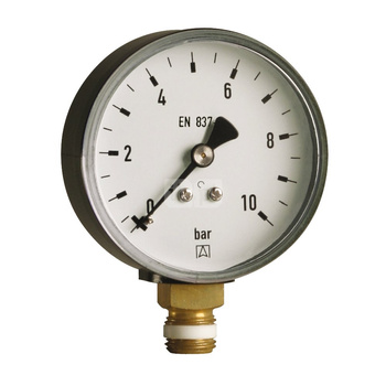 Manometr z rurką Bourdona AFRISO RF grzewczy 0/10 bar G1/4B aksjalne fi 63 mm, kl. 2.5%