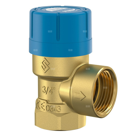 Zawór przelewowy kątowy (90') FLAMCO MEIBES Prescor B mosiądz, 7 bar GW cylindryczny bspt-rp 3/4''