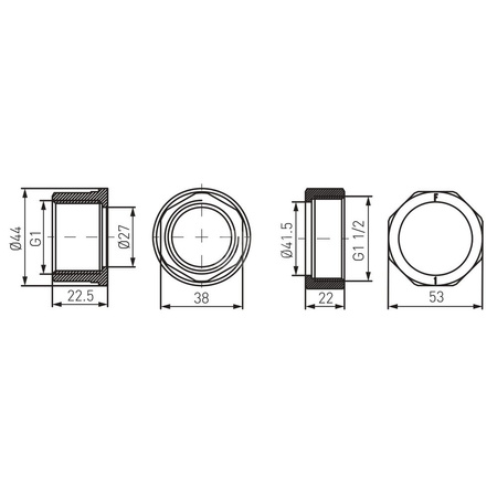 Śrubunek do pompy 6/4"x1" mosiężny żółty