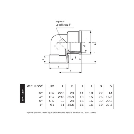 Kolano PERFEXIM 5114, mosiądz, 1 x 1 (GW x GZ), PN16 bar