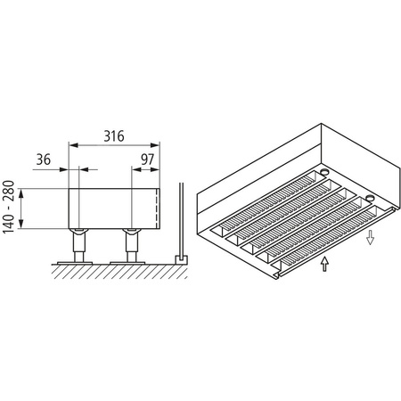 Konwektor Kermi Kon m. Str. Typ55 BH210x316x900mm QN2135,weiß,6bar, m. Abd., AB Uni.