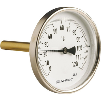 Termometr bimetaliczny AFRISO BiTh I, D201 fi 160 mm -20…60'C tuleja 100 mm połączenie rad