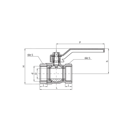 Zawór kulowy PERFEXIM 1410 mosiądz niklowany, PN10 2 1/2'' GW, uchwyt: dźwignia