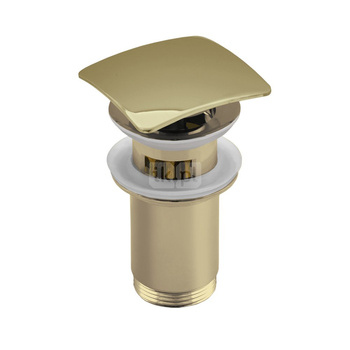Zestaw odpływowy do umywalki PERFEXIM SPPMWK06K złoty 2 3/4'', przycisk kwadratowy wypukły