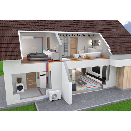 Pakiet - Pompa ciepła powietrzna powietrze-woda monoblok ARISTON NIMBUS COMPACT M NET R32 7.4 kW 400 V + Moduł naścienny Sensys Net z łącznością Wi-Fi