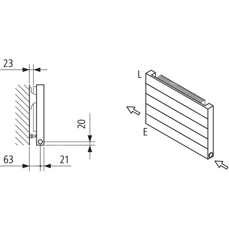 Grzejnik płytowy typ 11 KERMI HHN wym. 420 x 4800 mm, kolor biały, moc 3173 W
