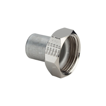 Złącze przyłączeniowe Sanpress VIEGA 2364 dwuczęściowy, stal nierdzewna / stal nierdzewna, 18 mm x 3/4'' (kw x gw) z uszczelką