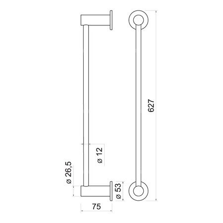 SMILE wieszak na ręcznik pojedynczy 60 cm, chrom