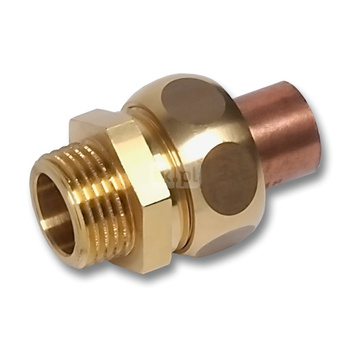 Śrubunek SANHA 5343G trzyczęściowy, miedź, 15 mm x 1/2'' (lut wewnętrzny x GZ)