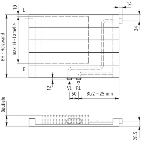Grzejnik płytowy typ 10 KERMI V-HHV wym. 350 x 1500 mm, kolor biały, moc 588 W
