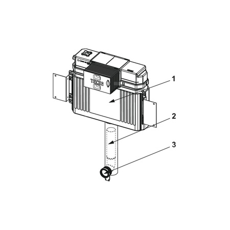 Spłuczka podtynkowaTECETECE, 773 x 500 x 145 mm, uruchamiana od przodu, z kolanem odpływowym 269mm