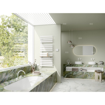 Kermi®Credo®Half®flat-E 1436x37x600 P=800W,srebro,WWS biały,prawo
