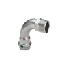 Łuk Sanpress 90' VIEGA 2314 jednoczęściowy, stal nierdzewna / stal nierdzewna, 22 mm, 3/4'' (mz x gz) z uszczelką