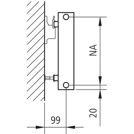 Grzejnik płytowy typ 22 KERMI HHN wym. 700 x 3600 mm, kolor biały, moc 6746 W
