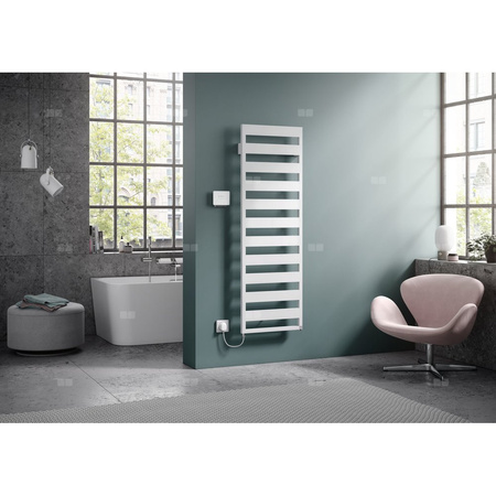 Grzejnik Kermi®Casteo®-E 1259x30x750, P=800W, srebro, WRS biały, prawy