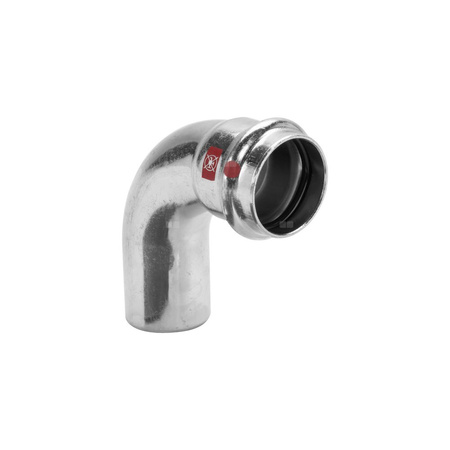 Łuk Prestabo 90' VIEGA 11161 jednoczęściowy, stal (ocynk galwaniczny/elektrolityczny) / stal (ocynk galwaniczny/elektrolityczny) (ocynk), 42 mm (mz x kw) z uszczelką