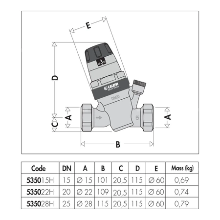 Regulator ciśnienia z wymiennym wkładem. Dla wysokich temperatur O 15