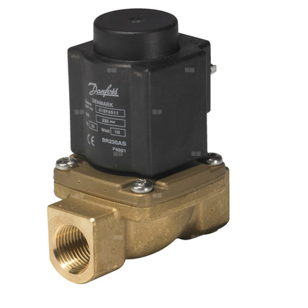 Zawór elektromagnetyczny EV225B, Funkcja: NC, G, 1/2, 3.000 m³/h, PTFE