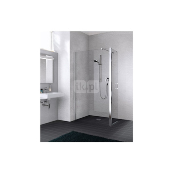 Kermi Walk-In Liga T1R 0900x 2000 BV: 875-900 srebro wysoki połysk, szkło ESG przezroczyste z Clean