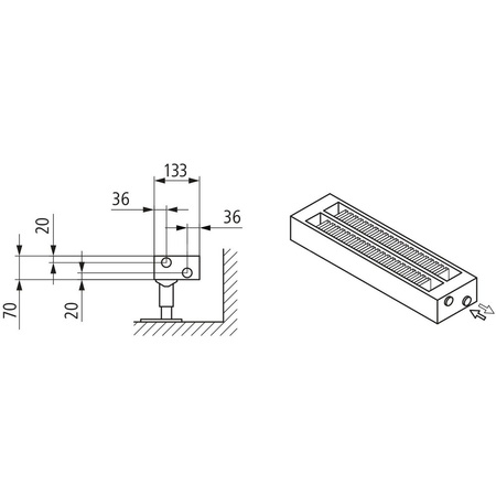 Konwektor Kermi Konvektor Typ32 BH280x133x4000mm QN5452, weiß, 6bar, o. Abd., AB Uni.
