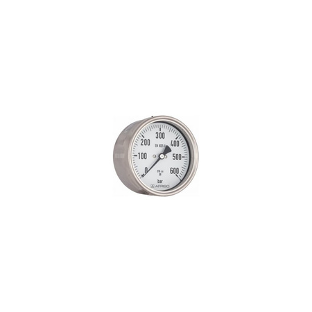 Manometr z rurką Bourdona AFRISO RF chemiczny -1/9 bar G1/2B ekscentryczne fi 100 mm, kl. 1,0%