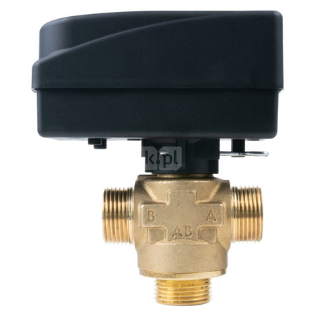 Zawór trójdrożny AFRISO AZV 642 mosiądz, średnica DN 15 gwinty zewnętrzne silnik elektryczny