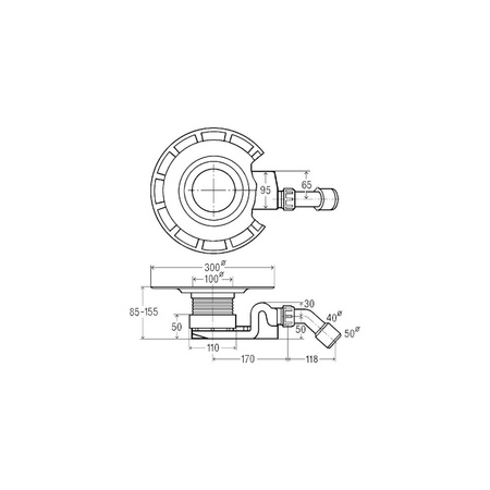 Odpływ prysznicowy kwadrat VIEGA 49271, 438 x 300 x 85 mm, z syfonem