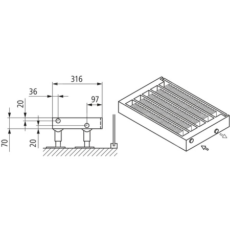 Konwektor Kermi Kon m. Str. Typ55 BH140x316x1600mm QN2874, weiß, 6bar, m. Abd., AB Uni.