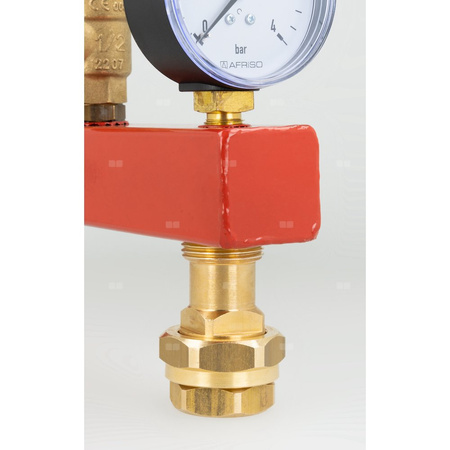 Zespół przyłączeniowy AFRISO BSS 3/4'' GW x szybkozłącze, max. 1.5 bar + wskaźnik ciśnienia