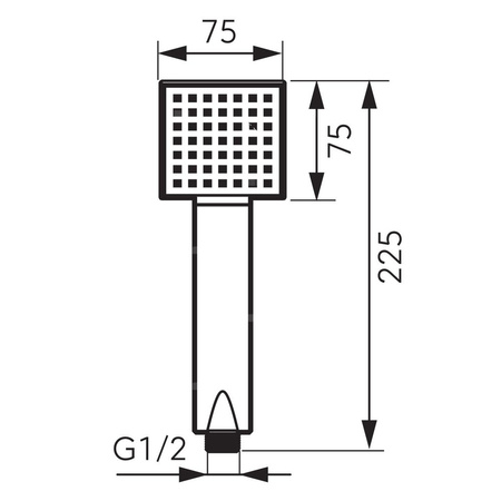 Rączka natryskowa 1F SQUERTO, chrom