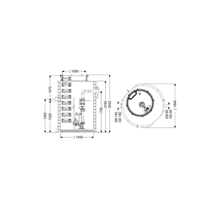 Moduł techniczny przepompowni Aqualift F XL Mono z szafka Comfort z pompą STZ 4400-S1 poj. 820l 