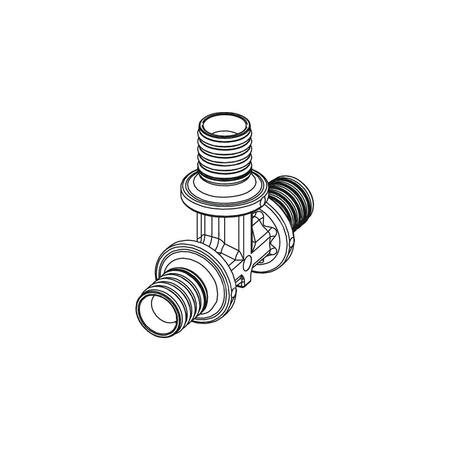 Trójnik TECE flex 90' PPSU 16 mm (końcówka wtykowa x końcówka wtykowa x końcówka wtykowa)
