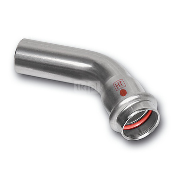 Łuk 45' SANHA NiroTherm Industry nyplowy, stal nierdzewna, 108 mm (zw x zw)