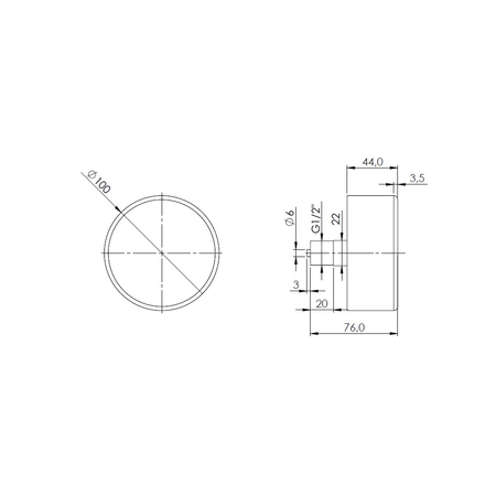 Ciśnieniomierz różnicowy AFRISO KP D211 -600/0 mbar mosiądz G1/2B aksjalne fi 100, kl. 1.6%