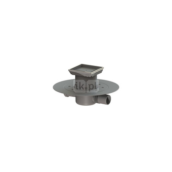 Wpust KESSEL Superflat z 1 przyłączem DN 50, odpływ poziomy (zdejmowany), kratka 110x110mm tworzywo sztuczne