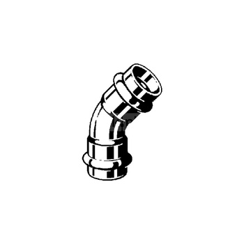 Łuk Profipress 45' VIEGA 2426 jednoczęściowy, Cu (stan surowy) / Cu (stan surowy), 28 mm (mz x mz), (głębokość: 12 mm) z uszczelką