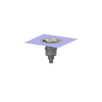 Wpust Practicus, DN50, odpł.pionowy, z nasadką Variofi i kratką szczel. / ramą nierdz. 120x120