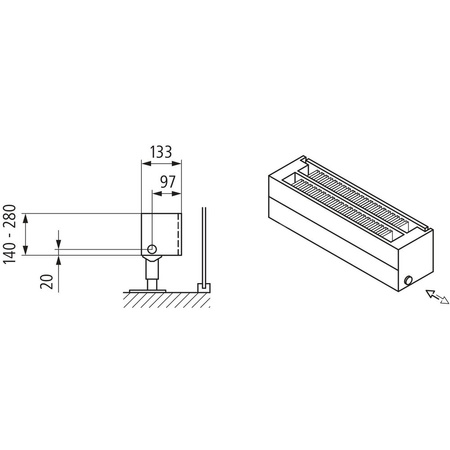 KSN22 konwektor S 140x133x3000 RAL9016, 6 bar, bez osłony, podł. Uni.