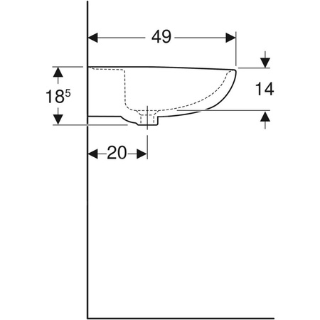 Umywalka Koło Rekord: 65x49cm, Otwór na baterię=Bez, Przelew=Widoczny, Biały