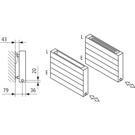 Grzejnik płytowy typ 22 KERMI HHN, z osłonami wym. 350 x 1500 mm, kolor biały, moc 1932 W