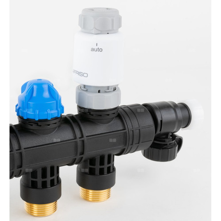 Siłownik termoelektryczny TSA-02 FO, nakrętka M30 x 1,5 mm, 230 V AC, NC, funkcja sterowania ręcznego